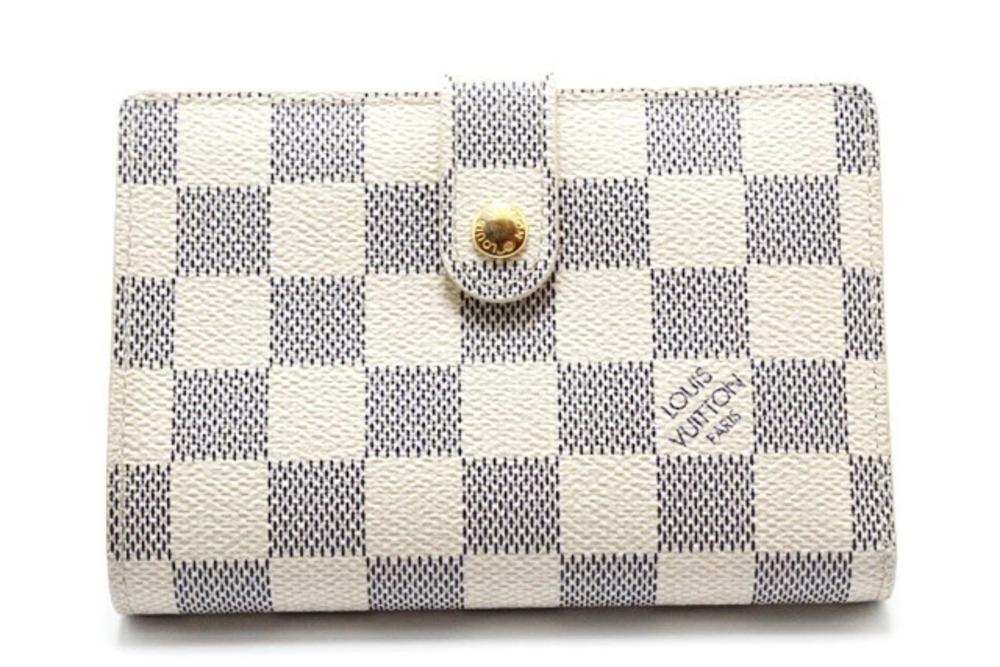 LOUIS VUITTON Portefeuille Viennois coin Damier Azur White
